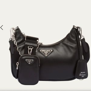 PRADA Re-Edition Napa Leather Shoulder Bag